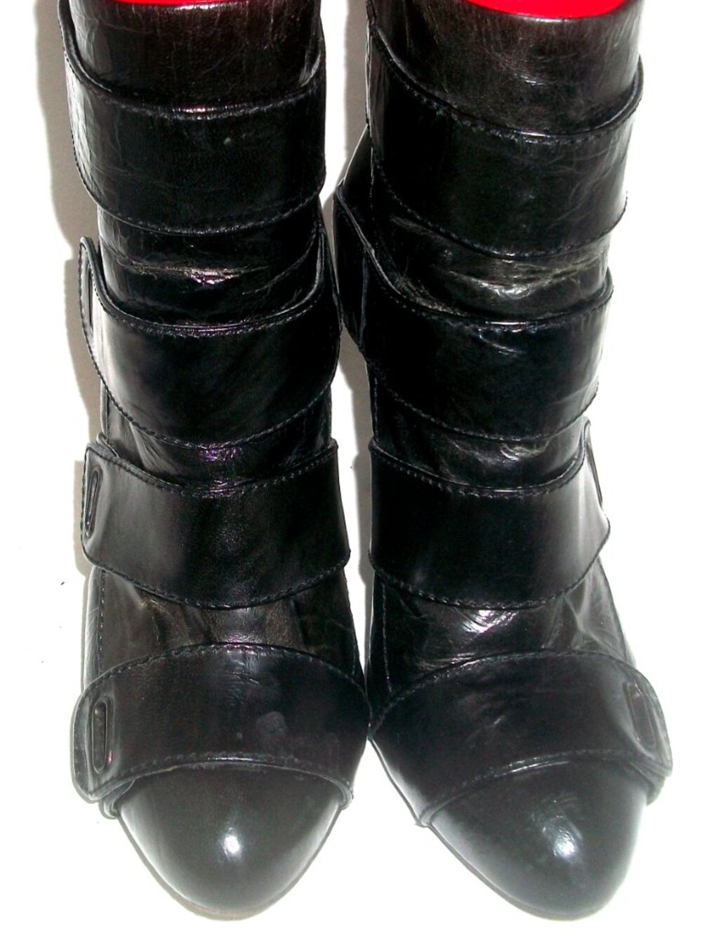 Miss Sixty Milan Black Leather High Heel Fashion Biker Boots 9M
